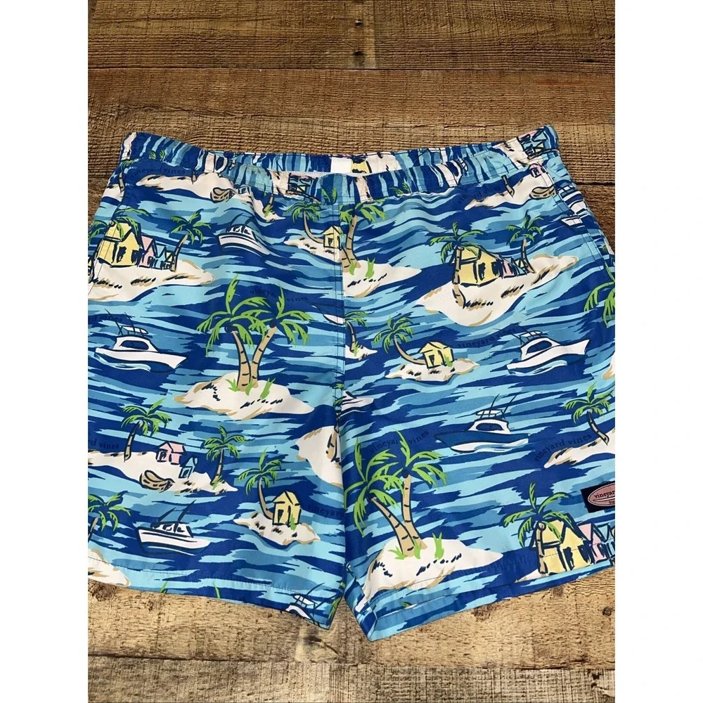 Vineyard Vines Trunks Mens L Beach Sailboat Island Lined Drawstring Resort(2738)